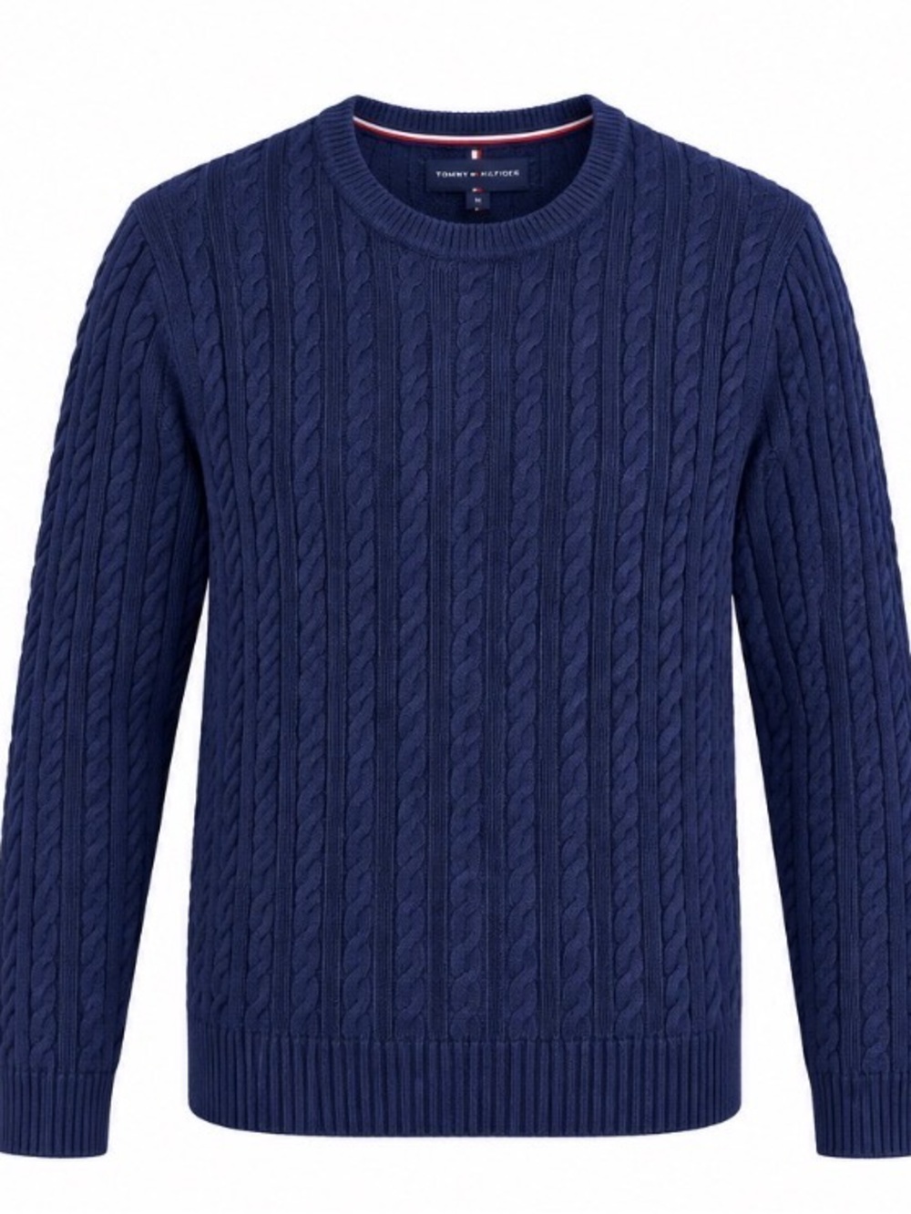 Tommy Hilfiger Navy Cable-Knit Crewneck Sweater